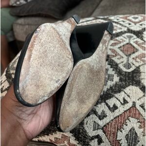 Black leather size 9 Tory Burch wedge heels used